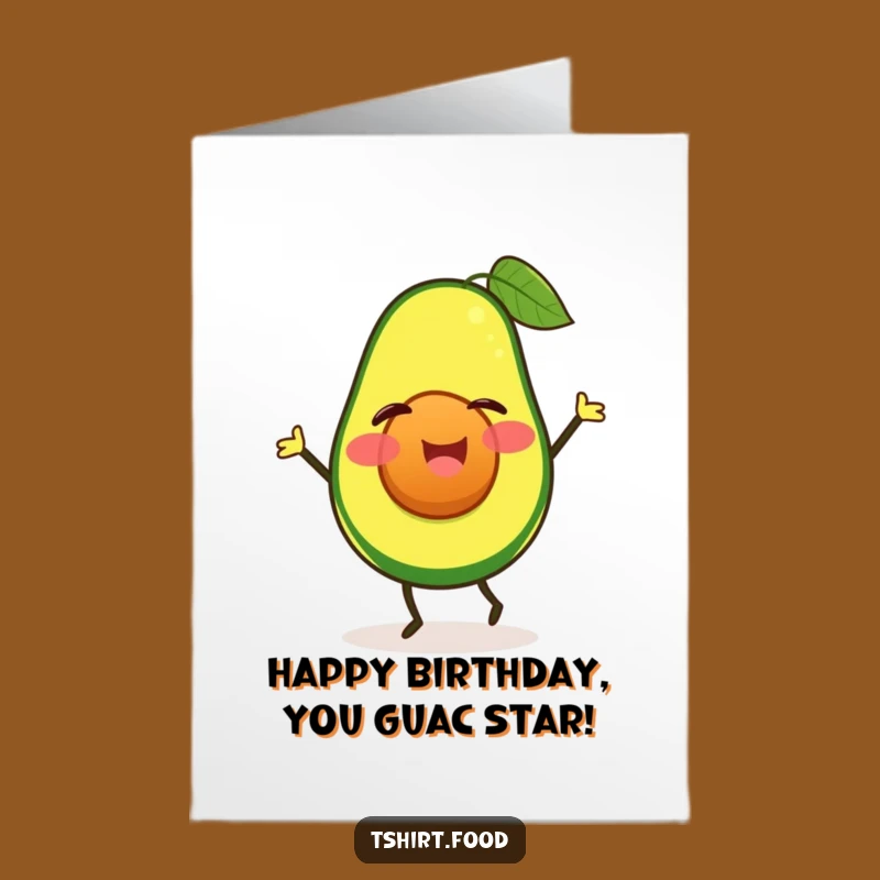 Free Printable Funny Avocado Birthday Card - Winking Jigging Fruit Downloadable Greeting