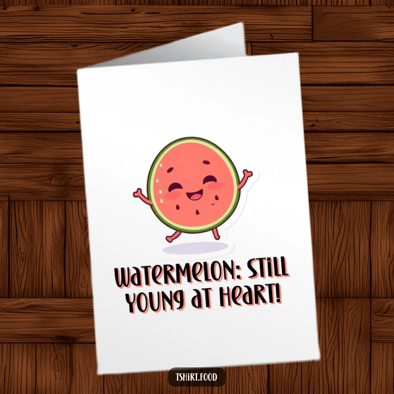 Funny Free Printable Birthday Card: Dancing watermelon with a silly grin, spreading joy, perfect for a hilarious DIY card.