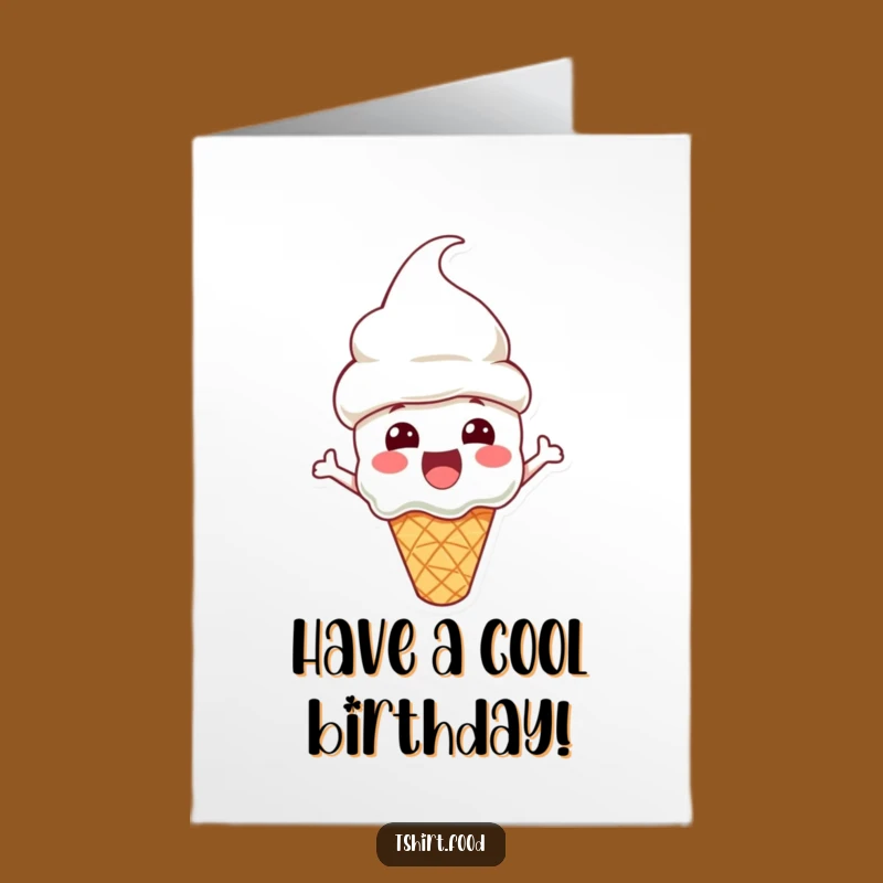 Free Printable Birthday Card: Excited Ice Cream, Cone Hat Fun, Funny Downloadable Gift
