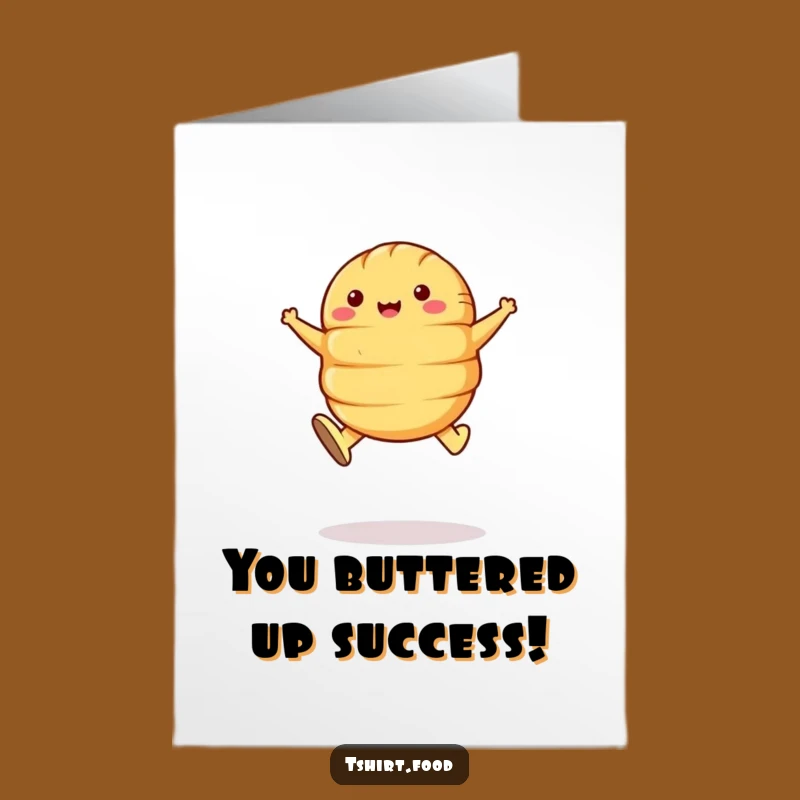 Free Printable Congrats Card: Croissant's Happy Leap, Joyful Gift