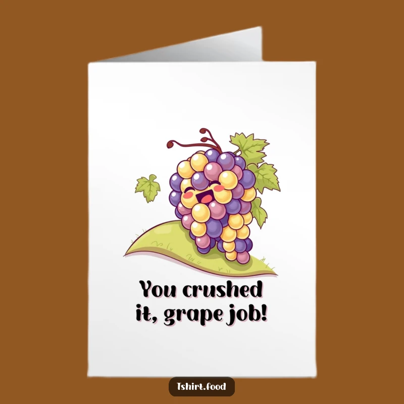 Free Printable Congrats Card: Grapes Rolling with Joy for Your Win!