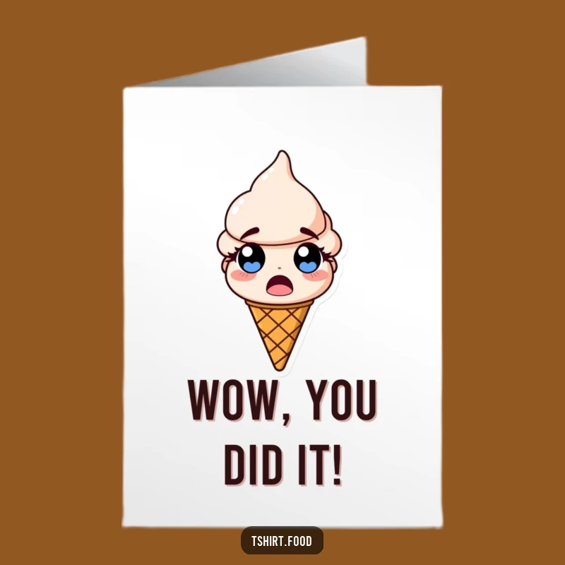 Free Printable Congrats Card: Shocked Ice Cream, Funny Downloadable for Big News