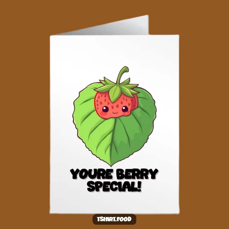 Free Printable Congrats Card: Shy Strawberry, Sweet Peek, Funny Downloadable Joy