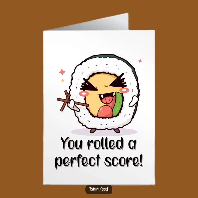 Free Printable Congrats Card: Sushi Roll Triumph - Cheeky Downloadable Achievement Gift