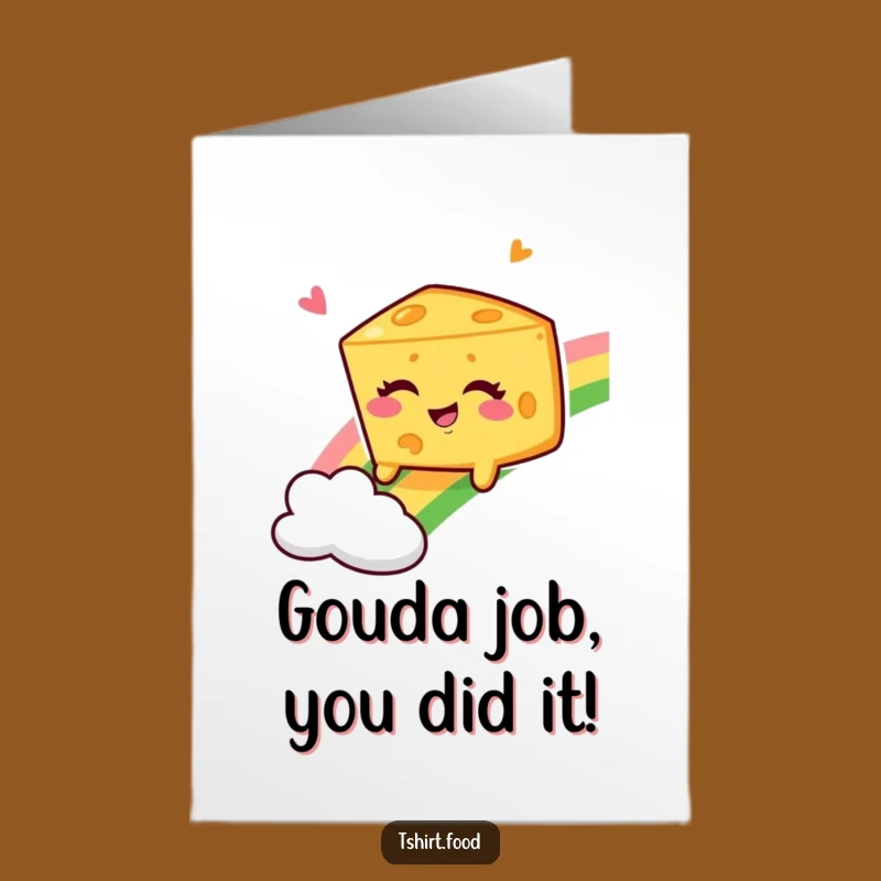 Free Printable Congrats Card: Winking Cheese Rainbow Slide, Hilarious Downloadable Greeting Gift