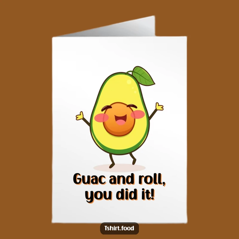 Free Printable Funny Avocado Congrats Card - Winking Jigging Fruit Digital Download