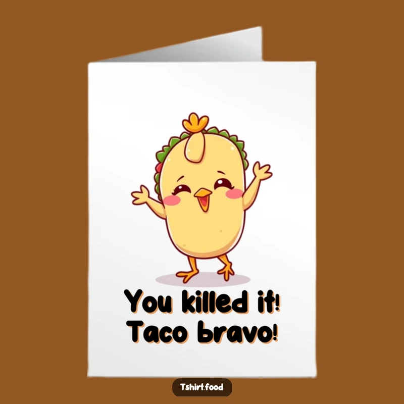 Free Printable Funny Taco Chicken Dance Congrats Card - Downloadable Celebration Gift
