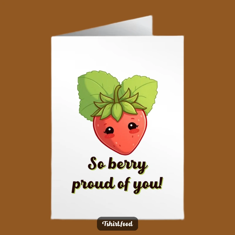 Free Printable Shy Strawberry Congrats Card - Peekaboo Fruit Digital Download for Celebration