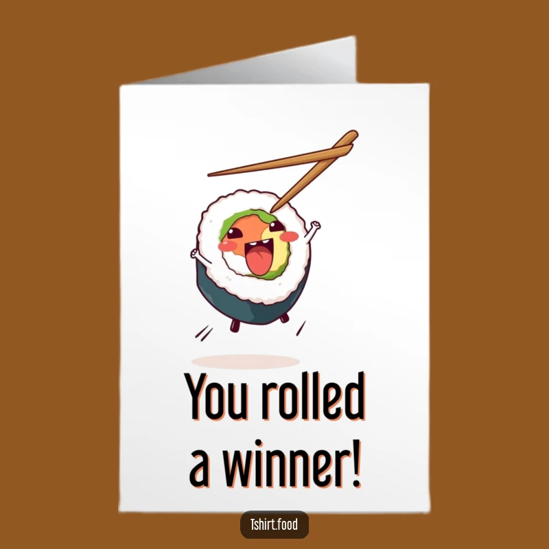 Free Printable Sushi Roll Congrats Card: Dynamic Cartwheel DIY Downloadable Gift