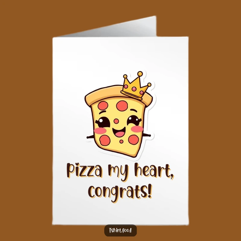 Free Printable Congrats Card: Pizza Royal, Crown Celebration, Funny Downloadable Gift