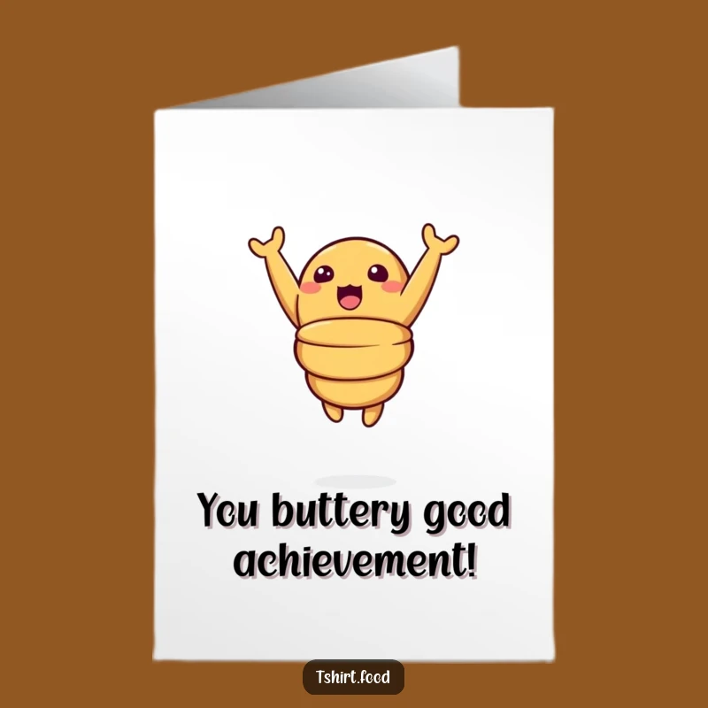 Free Printable Congrats Card: Surprised Croissant Leaping Funny Downloadable Gift