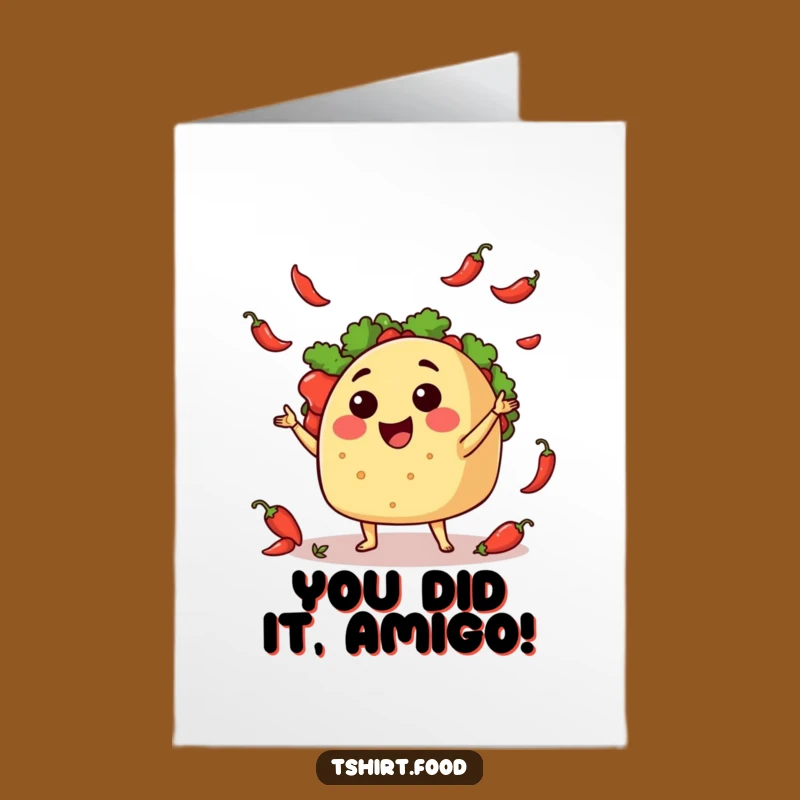 Free Printable Taco Congrats Card: Hilarious Juggling Fiesta Downloadable Gift