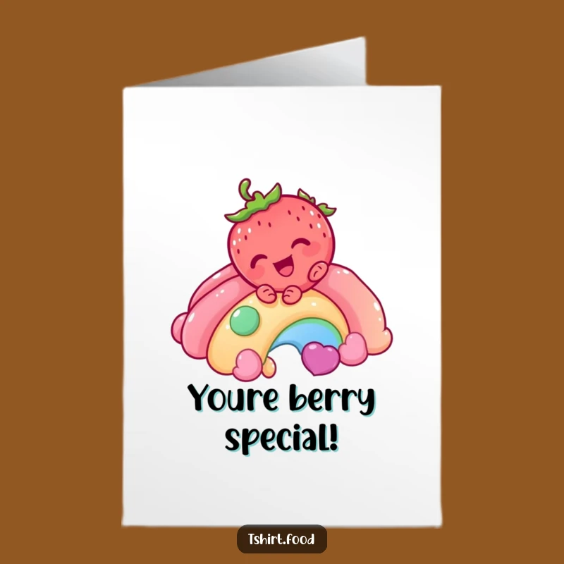 Free Printable Strawberry Congrats Card: Candy Rainbow Ride DIY Downloadable Gift
