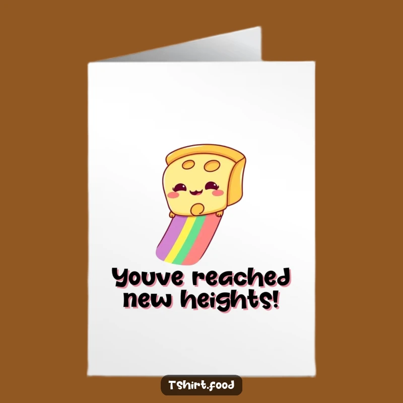 Free Printable Congrats Card: Giddy Cheese on Rainbow, Funny Downloadable Celebration