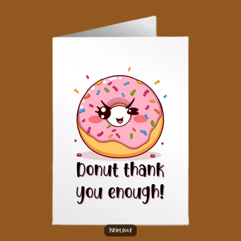 Free Printable Thank You Card: Donut Wink & Sprinkles, Downloadable Sweet Gratitude