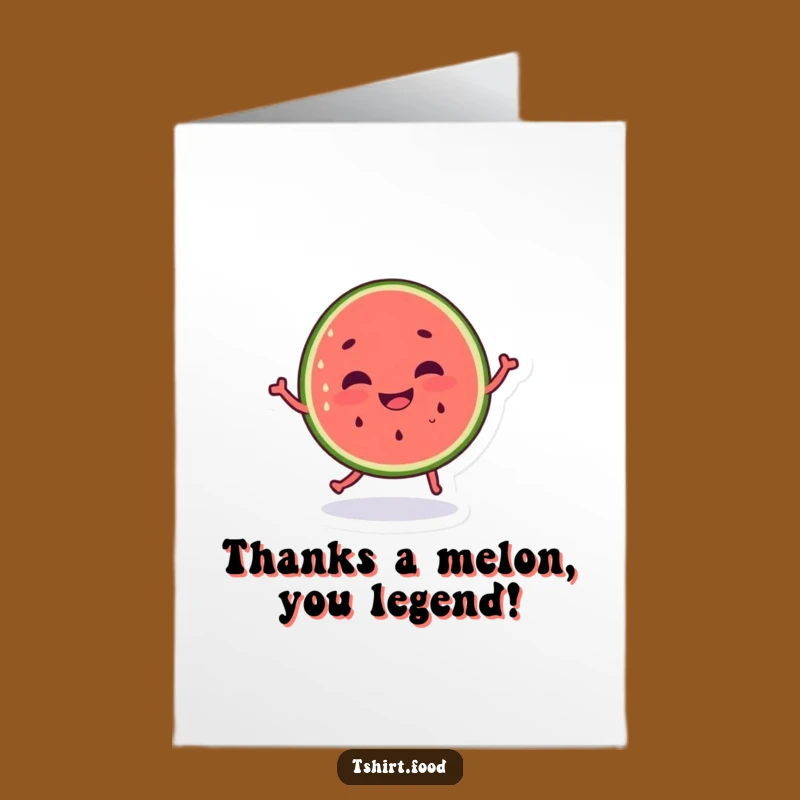 Free Printable Funny Thank You Watermelon Card - Silly Grin Fruit Downloadable Eco-Friendly Gift