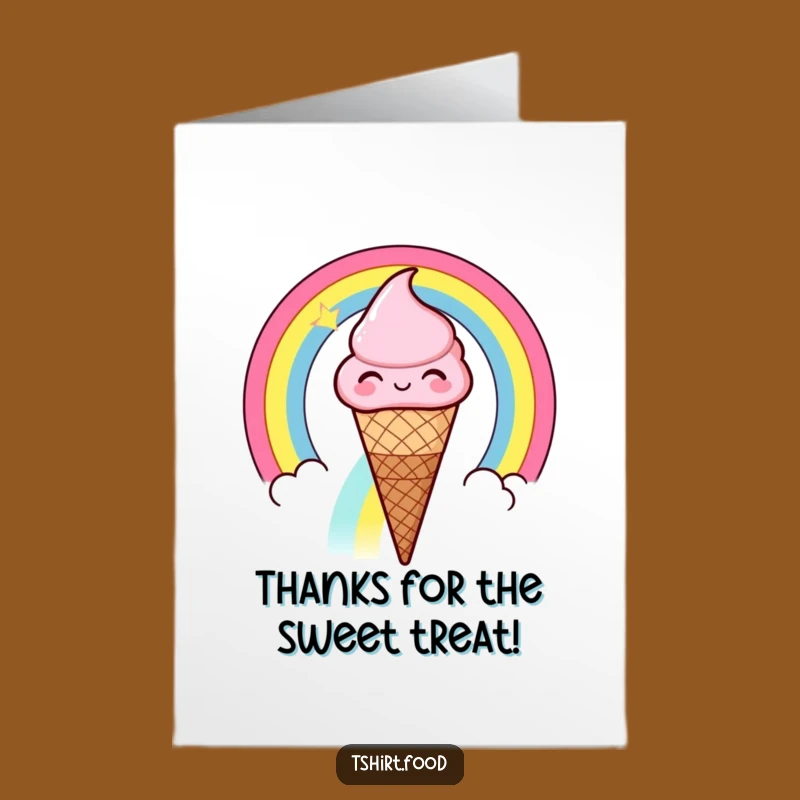 Free Printable Ice Cream Thank You Card: Funny Winking Rainbow DIY