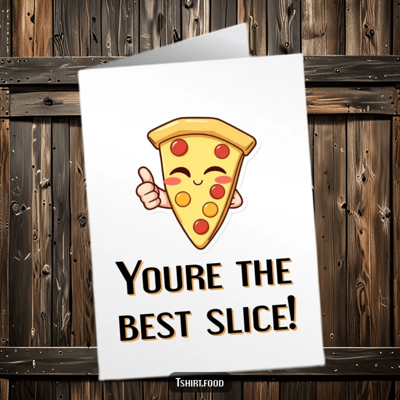 Funny Free Printable Thank You Card: A winking pizza slice offers a friendly thumbs up, conveying heartfelt thanks.