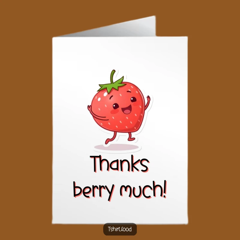 Free Printable Strawberry Thank You Card - Funny Downloadable Gratitude Cartwheel