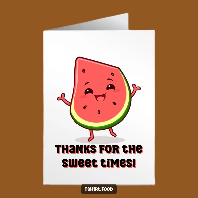 Free Printable Thank You Card: Dancing Watermelon, Silly Grin, Funny Downloadable Thanks