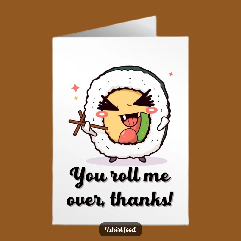 Free Printable Thank You Card: Grateful Sushi Juggler - Downloadable Appreciative Gift