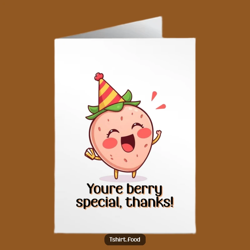 Free Printable Thank You Card: Strawberry Party Horn, Grateful Gift