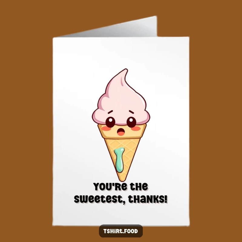 Free Printable Thank You Card: Surprised Cone Says Thanks - Funny Downloadable Design