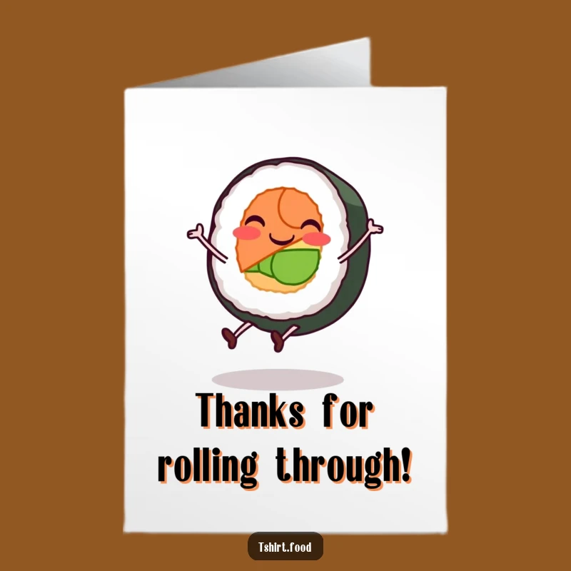 Free Printable Thank You Card: Sushi Roll's Cartwheel Thanks!
