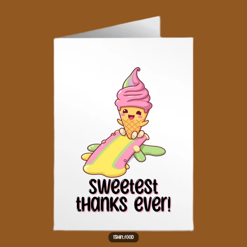 Free Printable Thank You Card: Grateful Ice Cream Rainbow - Downloadable Sweet Appreciation Gift
