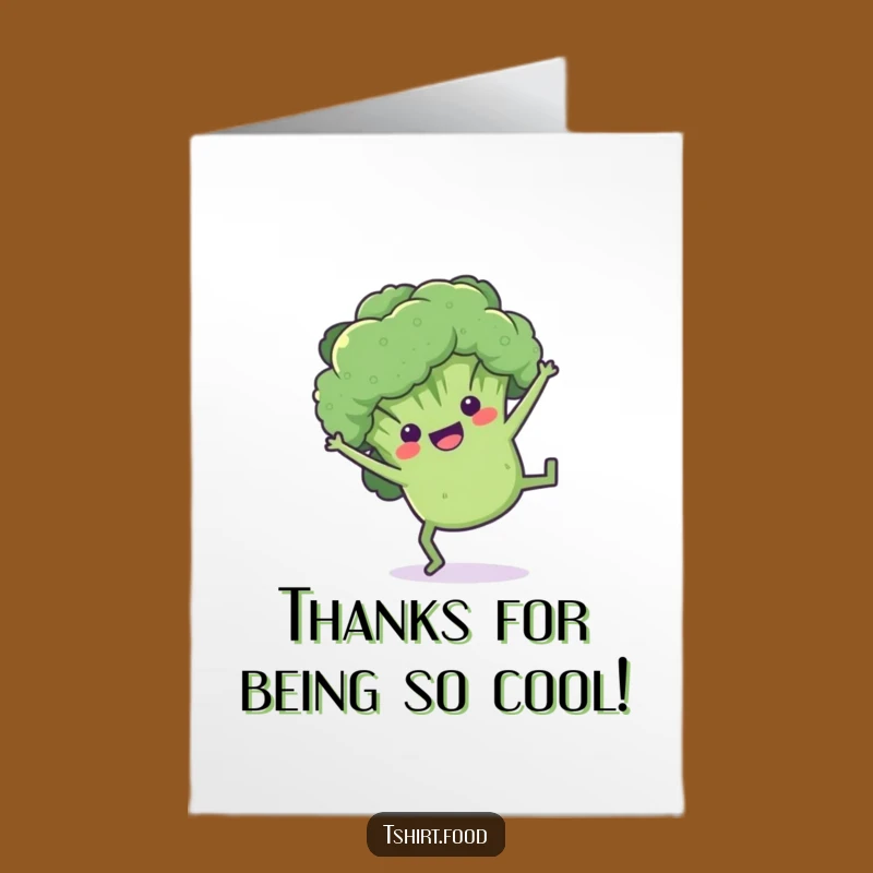 Free Printable Thank You Card: Broccoli Cartwheel Thanks, Downloadable Gift