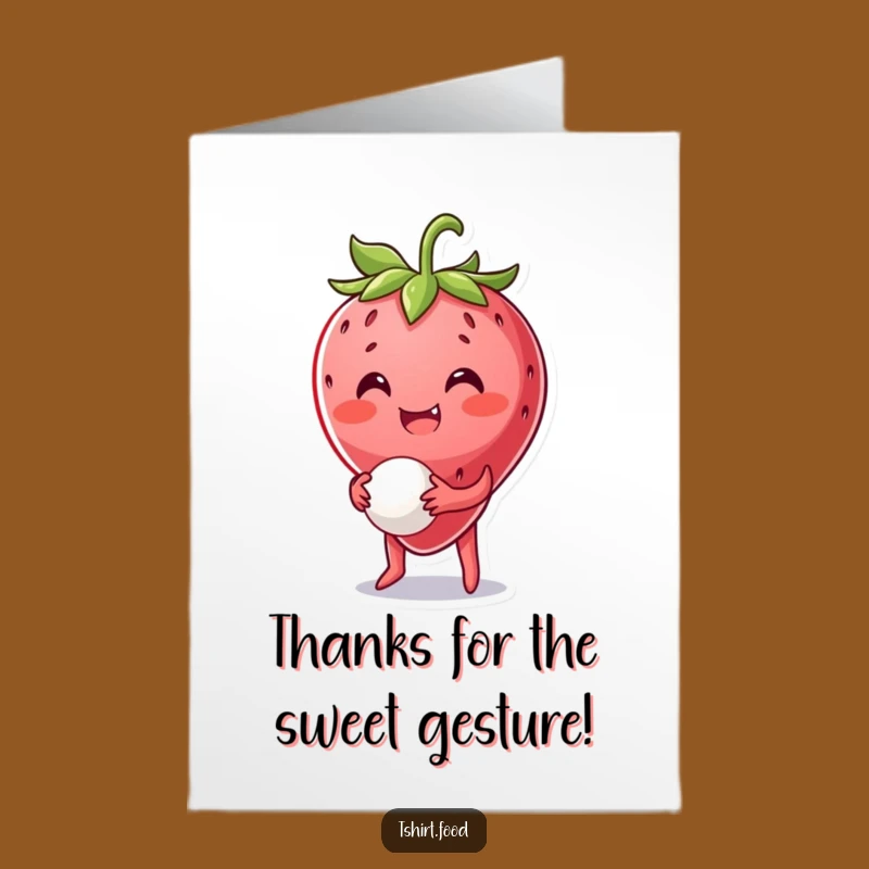 Free Printable Thank You Card: Strawberry Ball Bounce - Funny Downloadable Gift!