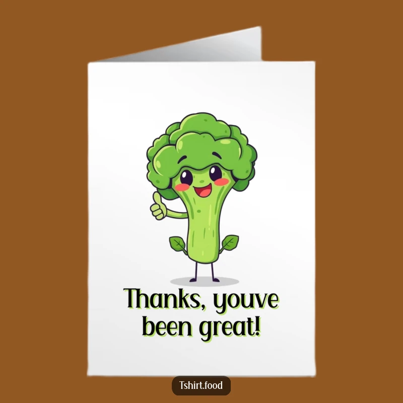 Free Printable Thank You Card: Broccoli's Thumbs Up, Funny Downloadable Gratitude