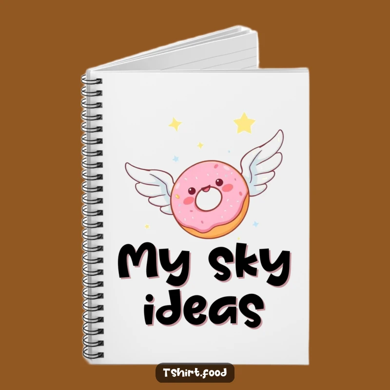 Funny Donut Wings Notebook - Journaling & Celestial Treat Gift