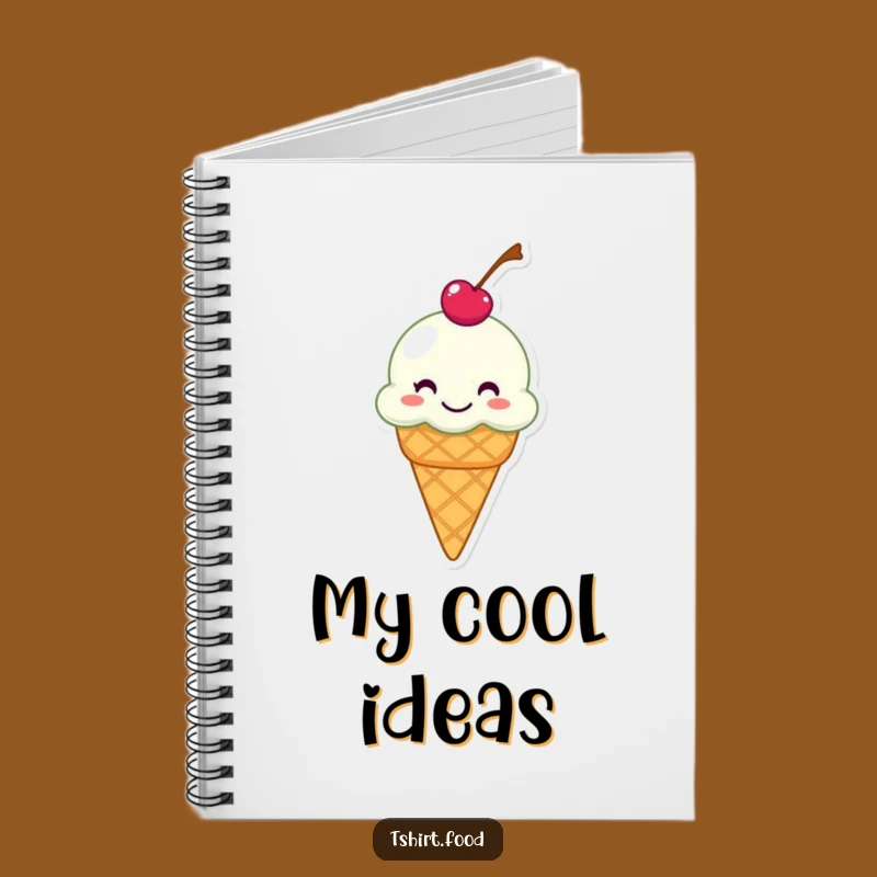 Funny Grinning Ice Cream Cone Notebook - Hilarious Journal for Sweet Notes