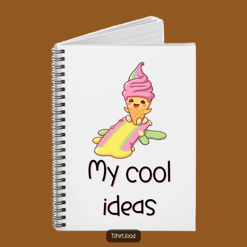 Funny Melting Ice Cream Notebook - Journaling & Sweet Rainbow Gift