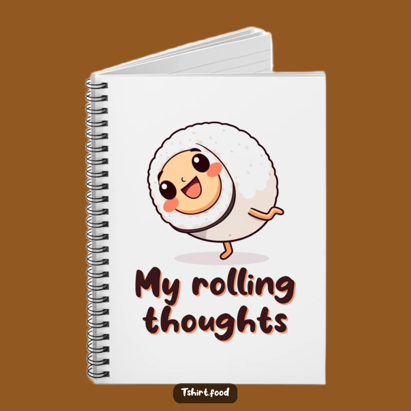 Funny Sushi Cartwheel Notebook: Action Roll Character, Humorous Journal for Foodies