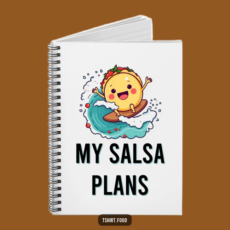 Funny Taco Salsa Wave Notebook - Journaling & Joyful Foodie Gift