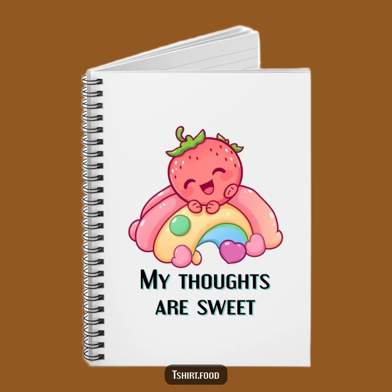 Funny Strawberry Rainbow Notebook - Jot Down Ideas with Sweet Flair