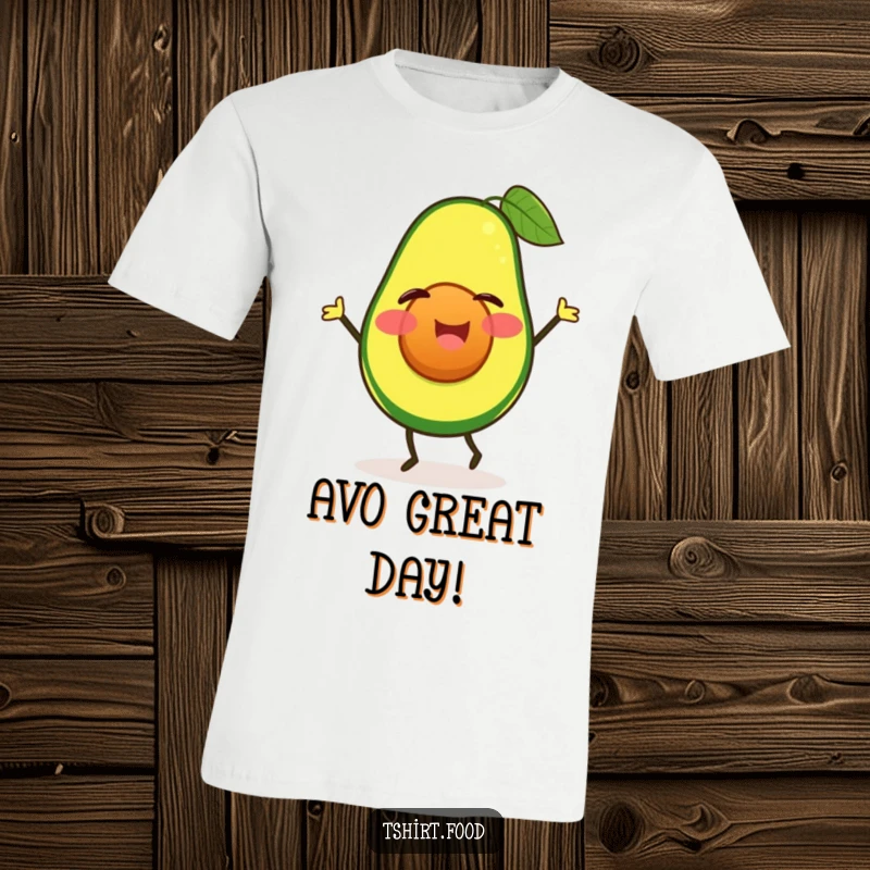 Funny winking avocado T-shirt, doing a happy jig, perfect for dancing lovers and foodies. Great funny gift.