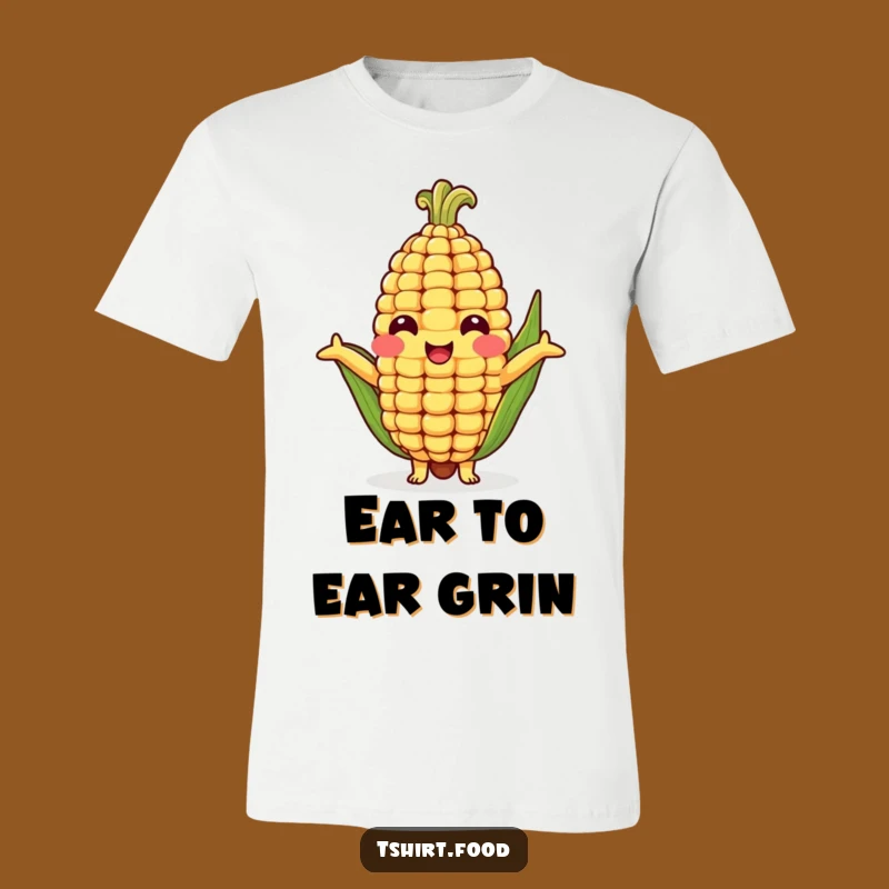 Funny Corn Cob Hug T-Shirt - Cute Vegetable Character Tee for Maximum Smiles