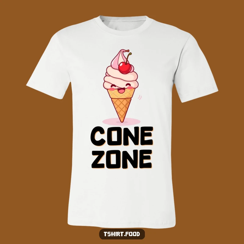 Funny Ice Cream Spin T-Shirt: Delighted Cone, Hilarious Tee for Dessert Lovers