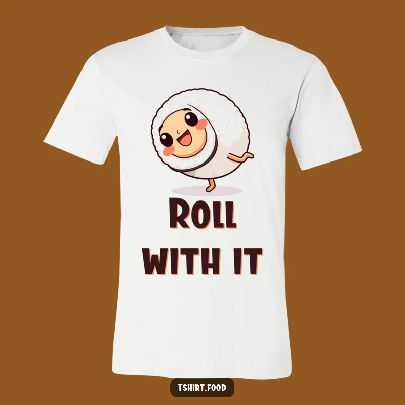 Funny Sushi Cartwheel T-Shirt: Energetic Roll, Hilarious Apparel for Sushi Fans