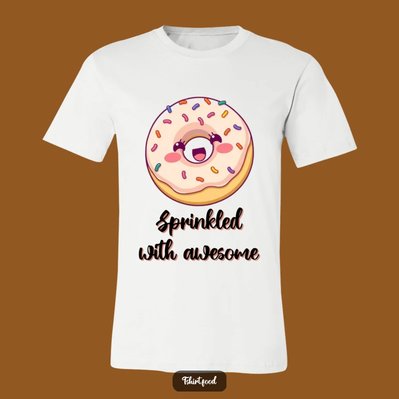 Funny Donut Bouncing T-Shirt: Energetic Sprinkle Character, Hilarious Apparel