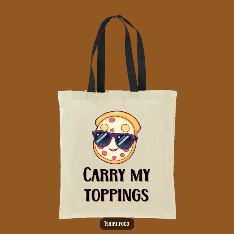 Funny Pizza Sunglasses Tote Bag: Happy Slice Accessory, Cool Gift