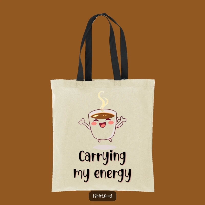 Funny Coffee Tote Bag: Jumping for Joy with Style, Practical Humorous Gift