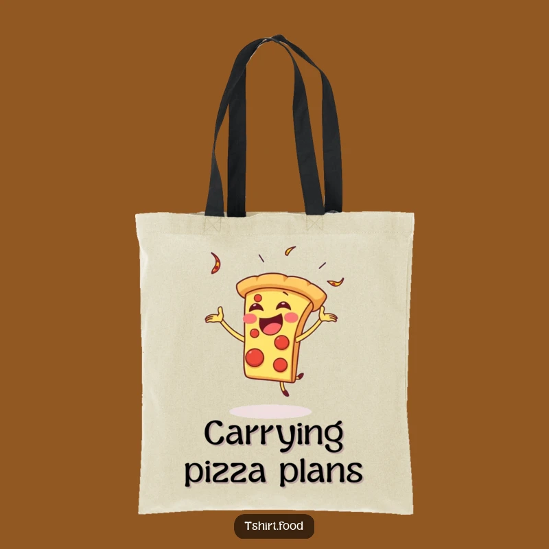 Funny Pizza Juggling Tote Bag: Gleeful Slice, Stylish and Funny Gift for Shoppers