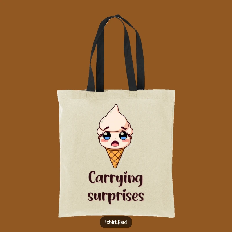 Funny Ice Cream Cone Tote Bag: Carry Your Surprises, Hilarious Dessert Gift Bag!
