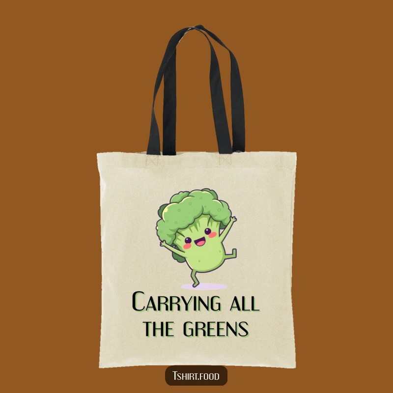 Funny Broccoli Cartwheel Tote Bag: Carry Your Veggies with Fun
