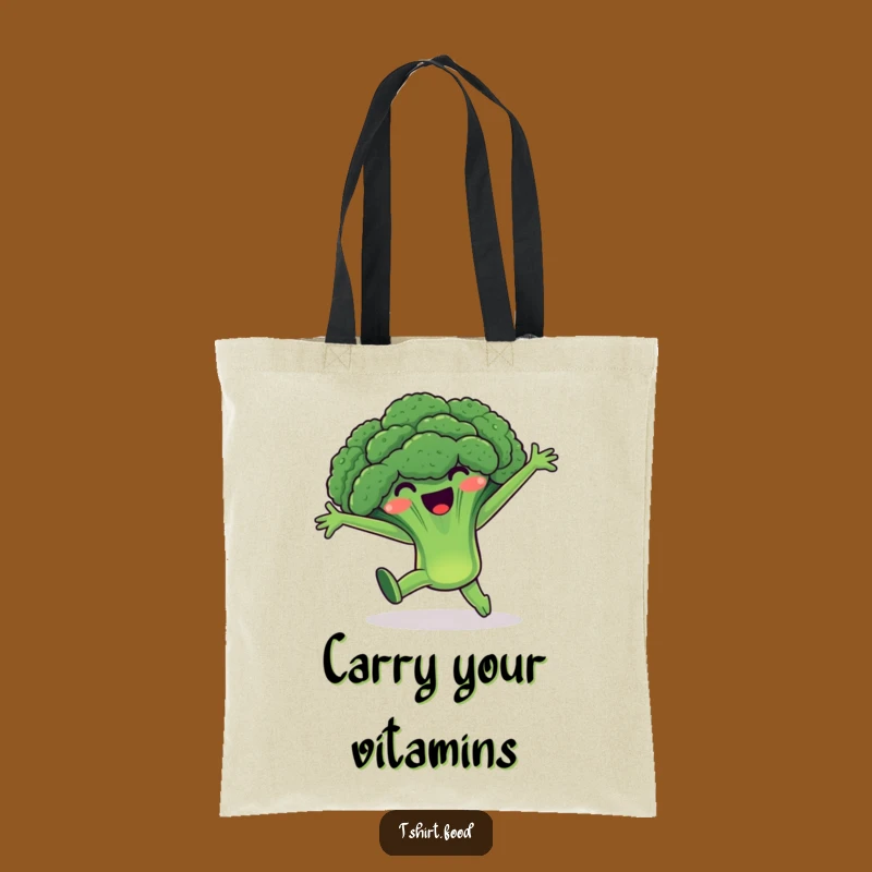 Funny Broccoli Cartwheel Tote Bag: Veggie's Fun Carryall - Must-Have Funny Gift
