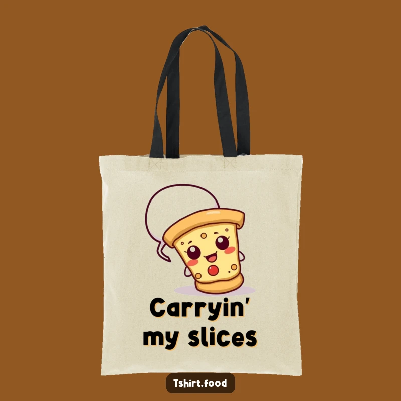 Funny Cheesy Pizza Slice Tote Bag - Spacious & Hilarious Grocery Carrier